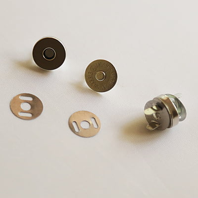 Bag Magnetic Button With Pin Chrome Silver