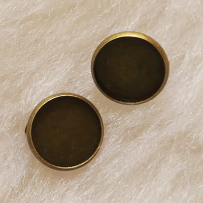 Circle Brooch Bezel  Antique Bronze Medium