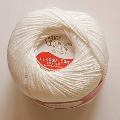 Anchor Knitting  Cotton 4 Ply 4060 White