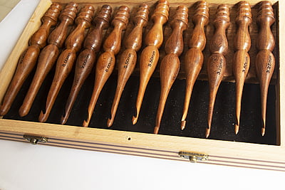 Wooden Crochet Hooks  Set in Box