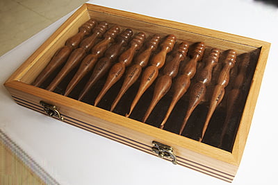 Wooden Crochet Hooks  Set in Box