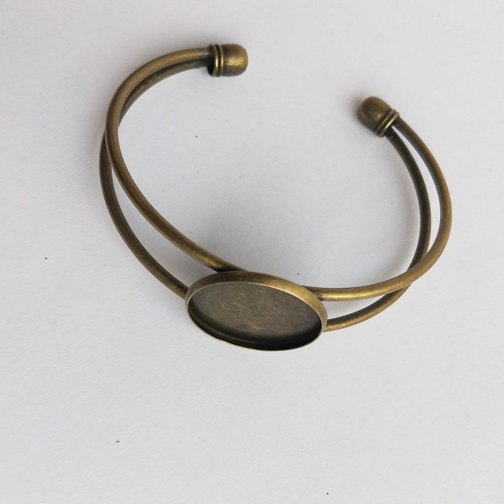 Bracelet Bezel Round Antique Bronze 20 mm