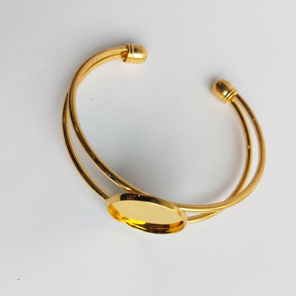 Bracelet Bezel Round Gold 20 mm