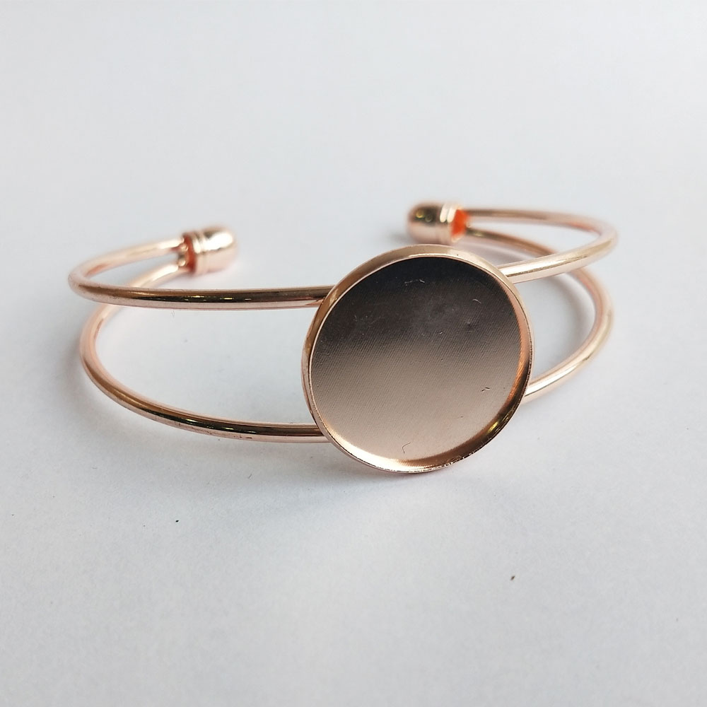 Bracelet Bezel Round Rose Gold 20 mm