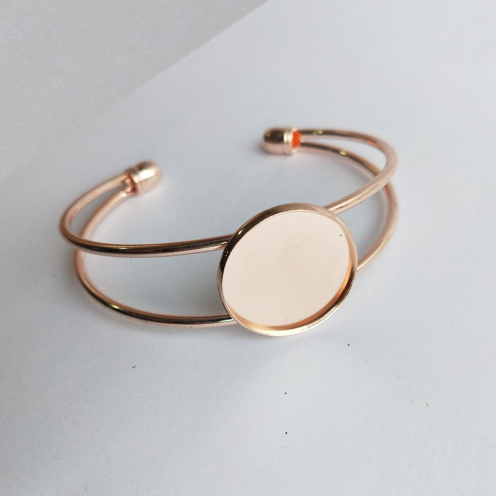 Bracelet Bezel Round Rose Gold 20 mm