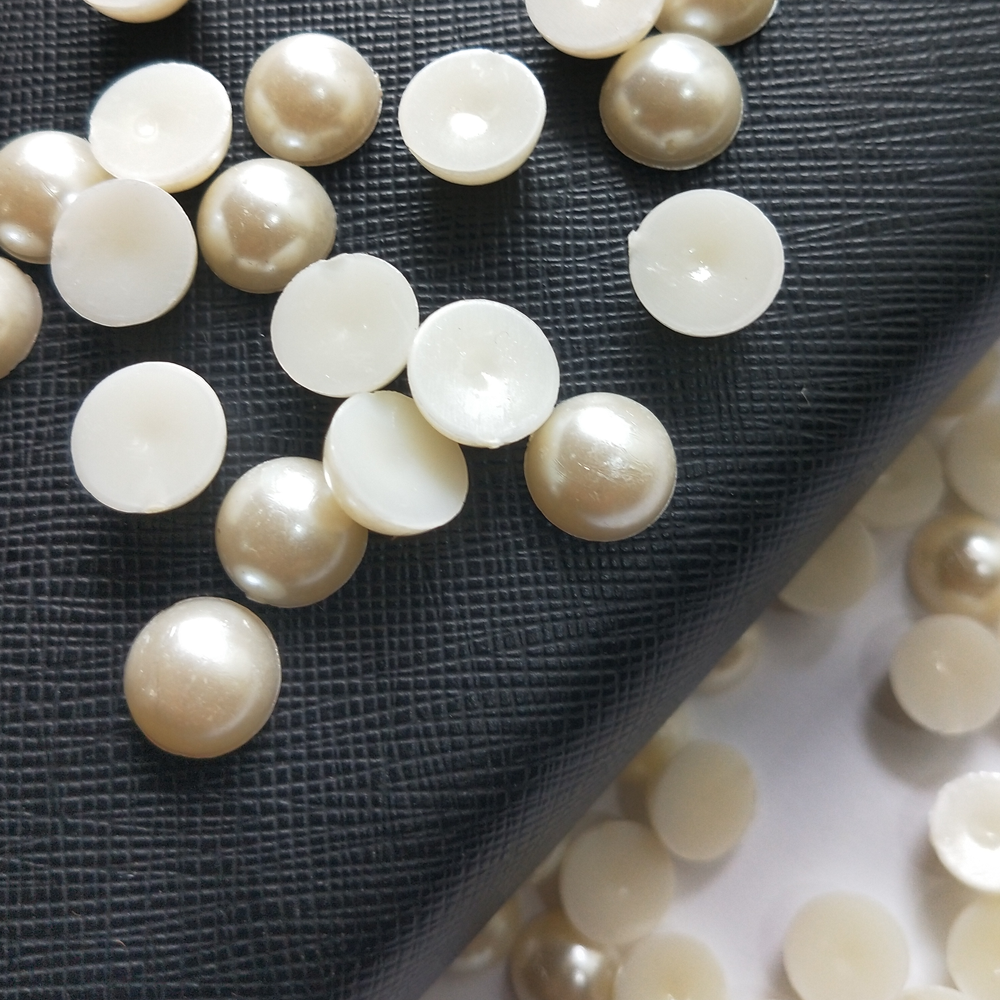 Ceramic Half Cut Beads Cream 10mm