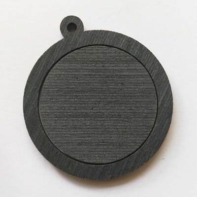 Mini Hoop Circle Veneer Black Medium