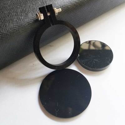 Mini Hoop Circle With Screw Black Medium