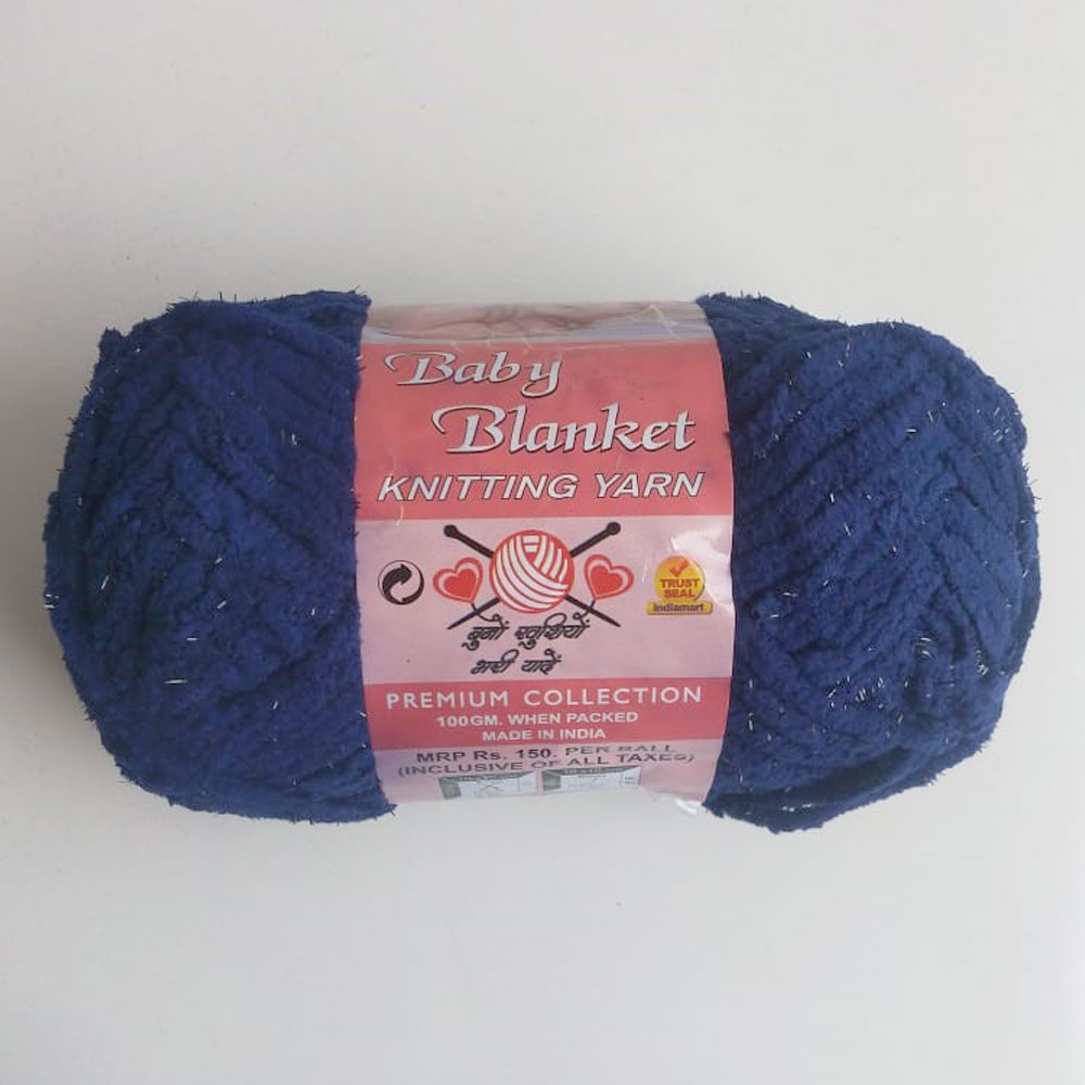 Baby Blanket Yarn Navy Blue