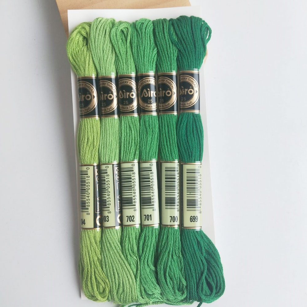 Airo Embroidery Thread Set Green family