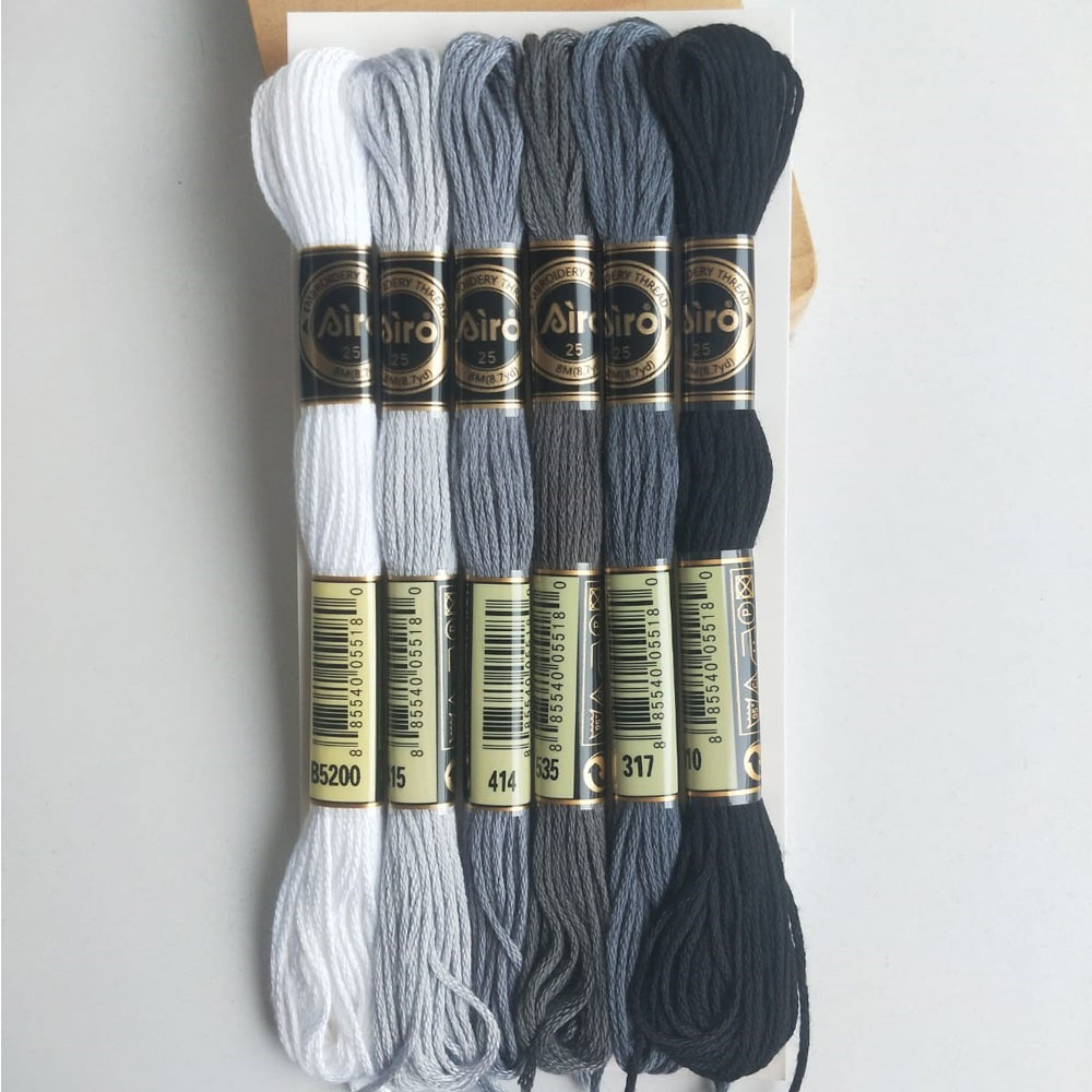 Airo Embroidery Thread Set Grey family