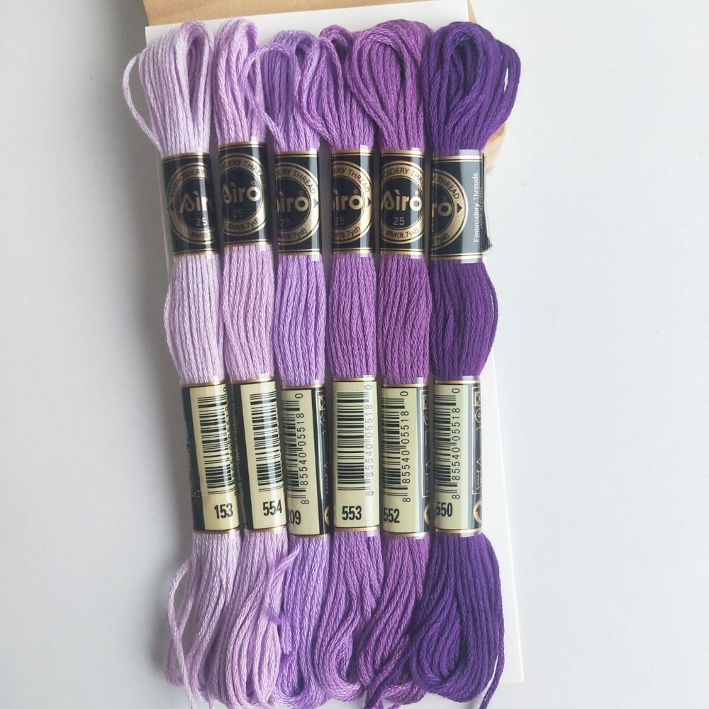 Airo Embroidery Thread Set Violet family