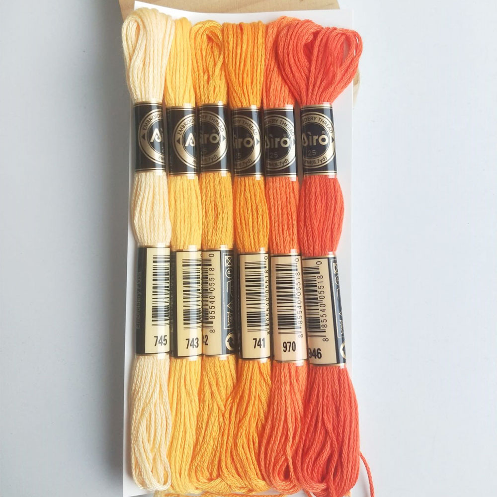 Airo Embroidery Thread Set Orange family